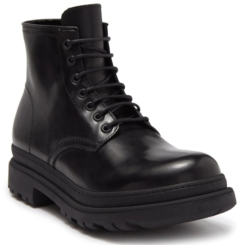 TO BOOT NEW YORK Lug Sole Leather Combat Boot Black Size 11